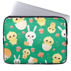 Süßes Ostern-Hühner & -Hasen Nahtloses Muster Laptopschutzhülle