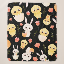 Süßes Ostern-Hühner & -Hasen Nahtloses Muster Sherpadecke