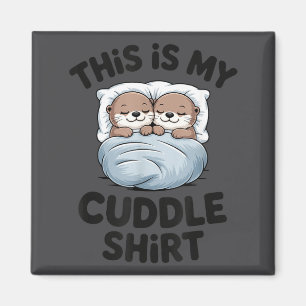 Süßes Otter-Paar kuschelt Das ist mein Kuscheln Magnet