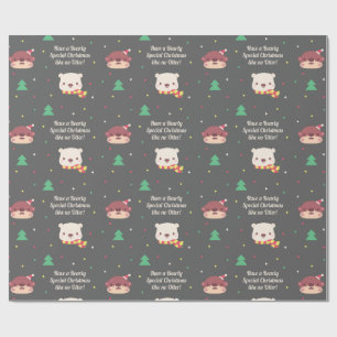 Süßes Otter- und Eisbär-Weihnachtsmuster Geschenkpapier