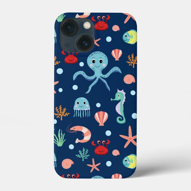 Süßes Ozean-Meeresleben-Muster Case-Mate iPhone Hülle (Rückseite)
