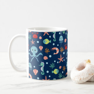 Süßes Ozean-Meeresleben-Muster Kaffeetasse