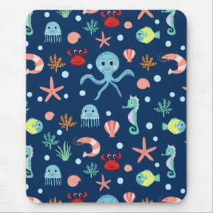 Süßes Ozean-Meeresleben-Muster Mousepad