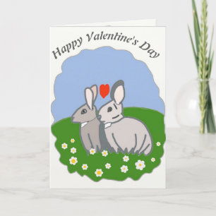 Süßes Paar Kaninchen Valentinstagskarte Feiertagskarte