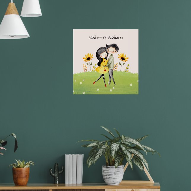 Süßes Paar Umarmer Poster (Wohnzimmer 1)