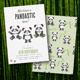 Süßes Panda-Bär-Thema Kawaii-Kinder-Geburtstagsfei Einladung