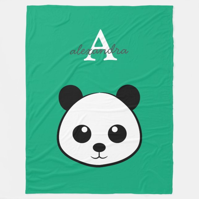 Süßes Panda-Bären-Fleece-Decke | Personalisiert  Fleecedecke (Vorderseite)