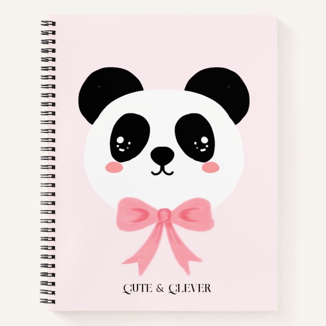 Süßes Panda-Bow-Notebook Notizbuch (Vorderseite)