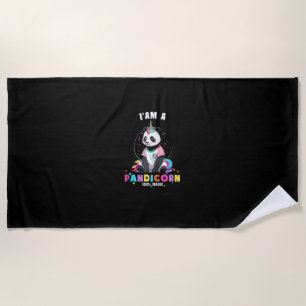 Süßes Panda-Einhorn, ich bin ein Pandicorn-Magic-G Strandtuch