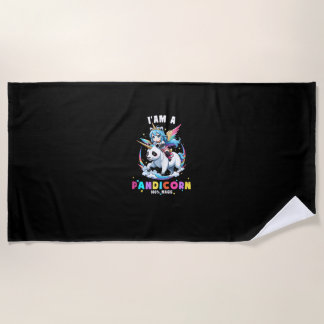 Süßes Panda-Einhorn Ich bin ein Pandicorn-Magic-Gi Strandtuch
