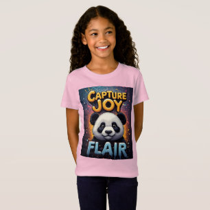 Süßes Panda-Maskottchen mit farbenfroher Feier-Gra T-Shirt