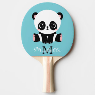 Süßes Panda-Monogramm-Name-Tischtennis-Geschenk Tischtennis Schläger
