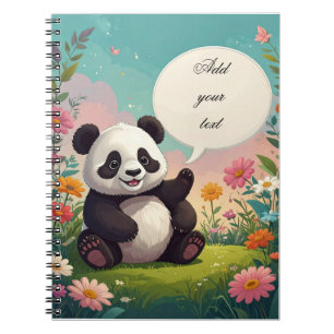 Süßes Panda-personalisiertes Notizbuch für Kinder Notizblock