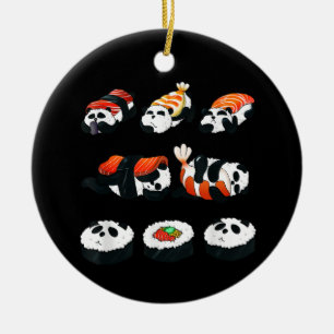 Süßes Panda Sushi Umarmen Maki Liebhaber Lustiges Keramik Ornament