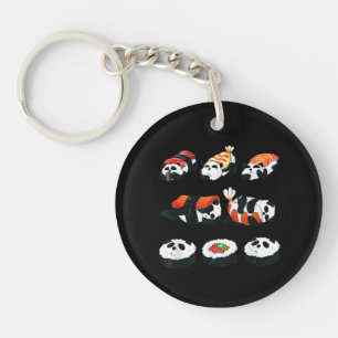 Süßes Panda Sushi Umarmen Maki Liebhaber Lustiges Schlüsselanhänger
