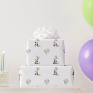 Süßes Panda-Tier-Ballon-Geschenkverpackungspapier Geschenkpapier