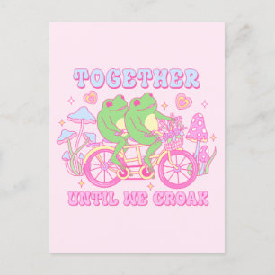 Süßes Pärchen Frosch - Zusammen bis wir quaken Postkarte