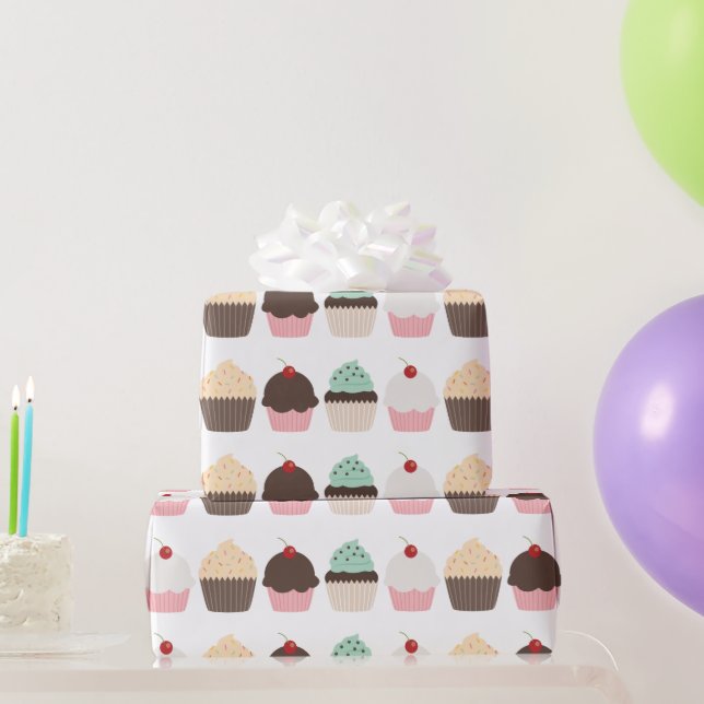 Süßes Party Dessert Cupcakes Geschenkpapier (Partygeschenke)