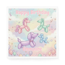 Süßes Pastell-Ballon-Tier-Birthday-Girl 