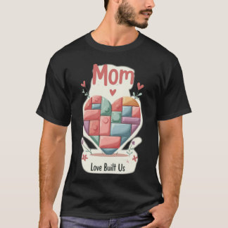 Süßes Pastell-Baustein-Herz MUTTER Liebe Hat Uns V T-Shirt