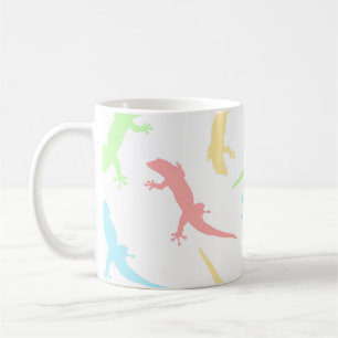 Süßes Pastell-Gecko-Echsen-Nahtlos-Muster Kaffeetasse