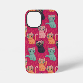 Süßes Pastell-Kätzchen-Muster iPhone 12 Mini Hülle