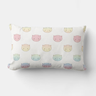 Süßes Pastell-Kitty-Katzengesicht-Muster Lendenkissen