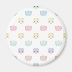 Süßes Pastell-Kitty-Katzengesicht-Muster Magnet