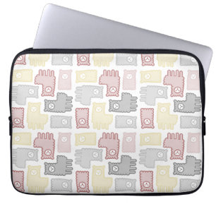 Süßes Pastell-Lama-Puzzle-Muster Laptopschutzhülle