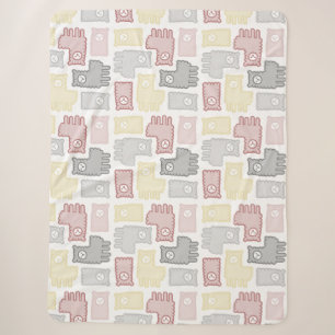 Süßes Pastell-Lama-Puzzle-Muster Sherpadecke