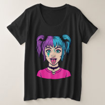 Süßes Pastell-Mädchen im Cartoon-Stil T-Shirt