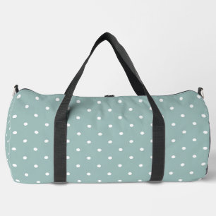 Süßes Pastell-Mintgrün mit weißen Tupfen Duffle Bag