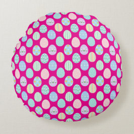 Süßes Pastell-Oster-Eier-Muster Rundes Kissen