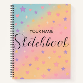 Süßes Pastell-Regenbogen-Gradient Kinder-Skizzenbu Notizbuch