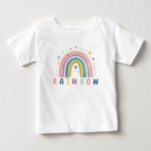 Süßes Pastell-Regenbogen- und Sternen-Kinder-T-Shi Baby T-shirt