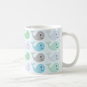 Süßes Pastell-Wal-Muster Kaffeetasse