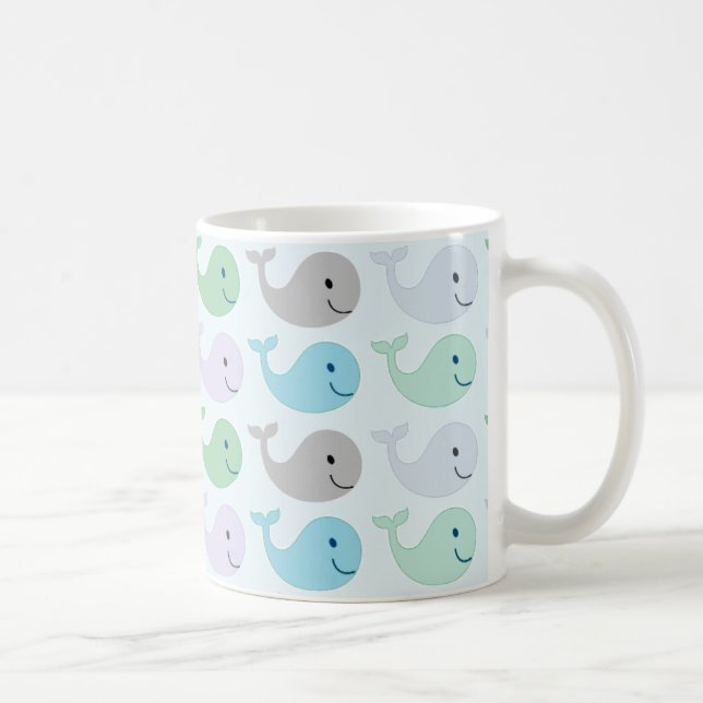 Süßes Pastell-Wal-Muster Kaffeetasse (Rechts)