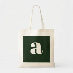 Süßes Pastell Weiß Grün Monogramm   Tragetasche
