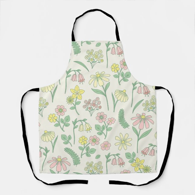 Süßes Pastell-Wildblumenmuster  Schürze (Vorderseite)