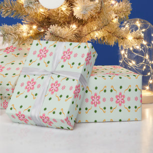 Süßes pastellfarbenes florales nahtloses Muster sü Geschenkpapier