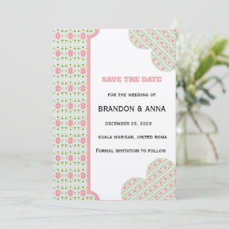 Süßes pastellfarbenes florales nahtloses Muster sü Save The Date