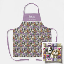 Süßes Patchwork-Hundemuster Haustierfriseur