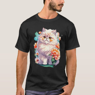 Süßes persisches Katzenkätzchen mit Sonnenbrille & T-Shirt