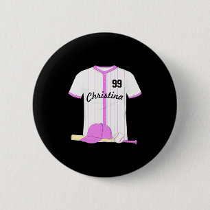 Süßes personalisiertes Baseball-Baby-T-Shirt Button