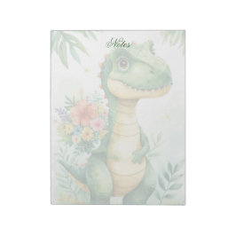 Süßes personalisiertes Dino-Notizbuch Notizblock