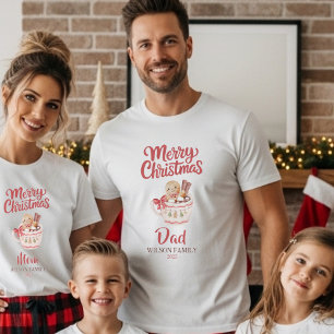 Süßes personalisiertes „Frohe Weihnachten“-Familie T-Shirt