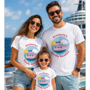 Süßes Personalisiertes Kreuzfahrtschiff-Familienau T-Shirt