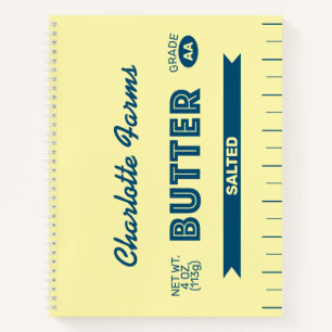 Süßes personalisiertes Stäbchen-Butter-Spiralnotiz Notizbuch