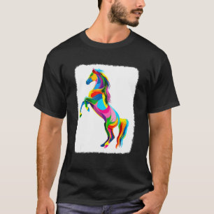 Süßes Pferd Farbige Kunst Grafik Für Pferd Frauen T-Shirt