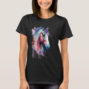 Süßes Pferd Farbige Regenbogenfarben für den Reits T-Shirt